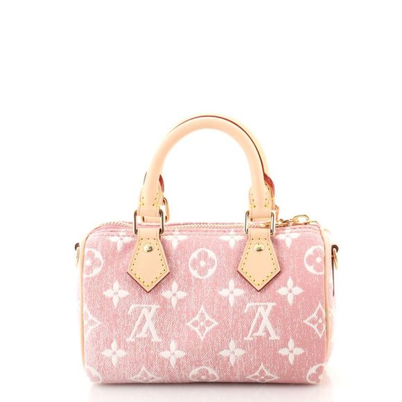 Louis Vuitton Speedy Bandouliere NM Bag Monogram Jacquard Denim Nano Pink - Picture 4 of 8